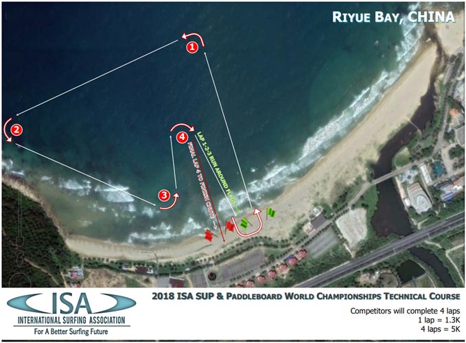 2018 ISA World SUP en Paddleboard Championships Map Technical Course