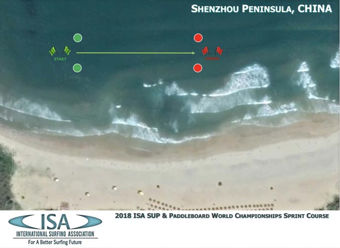 2018 ISA World SUP en Paddleboard Championships Map Sprint Course